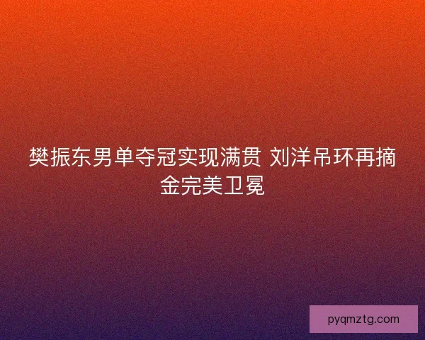 樊振东男单夺冠实现满贯 刘洋吊环再摘金完美卫冕