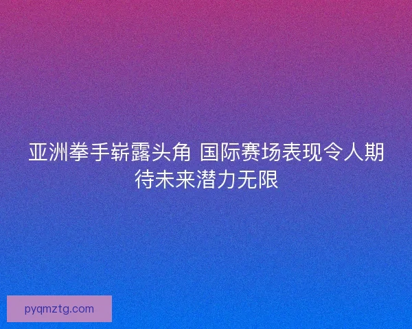 亚洲拳手崭露头角 国际赛场表现令人期待未来潜力无限